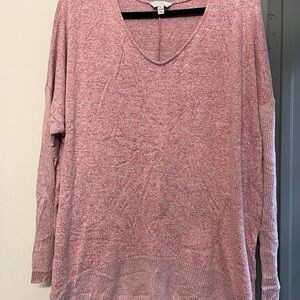 Women's Pink V-Neck Sweater Top